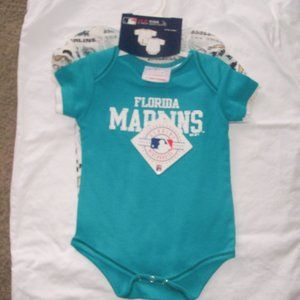 NWT MLB Florida Marlins 2 Pack Bodysuit